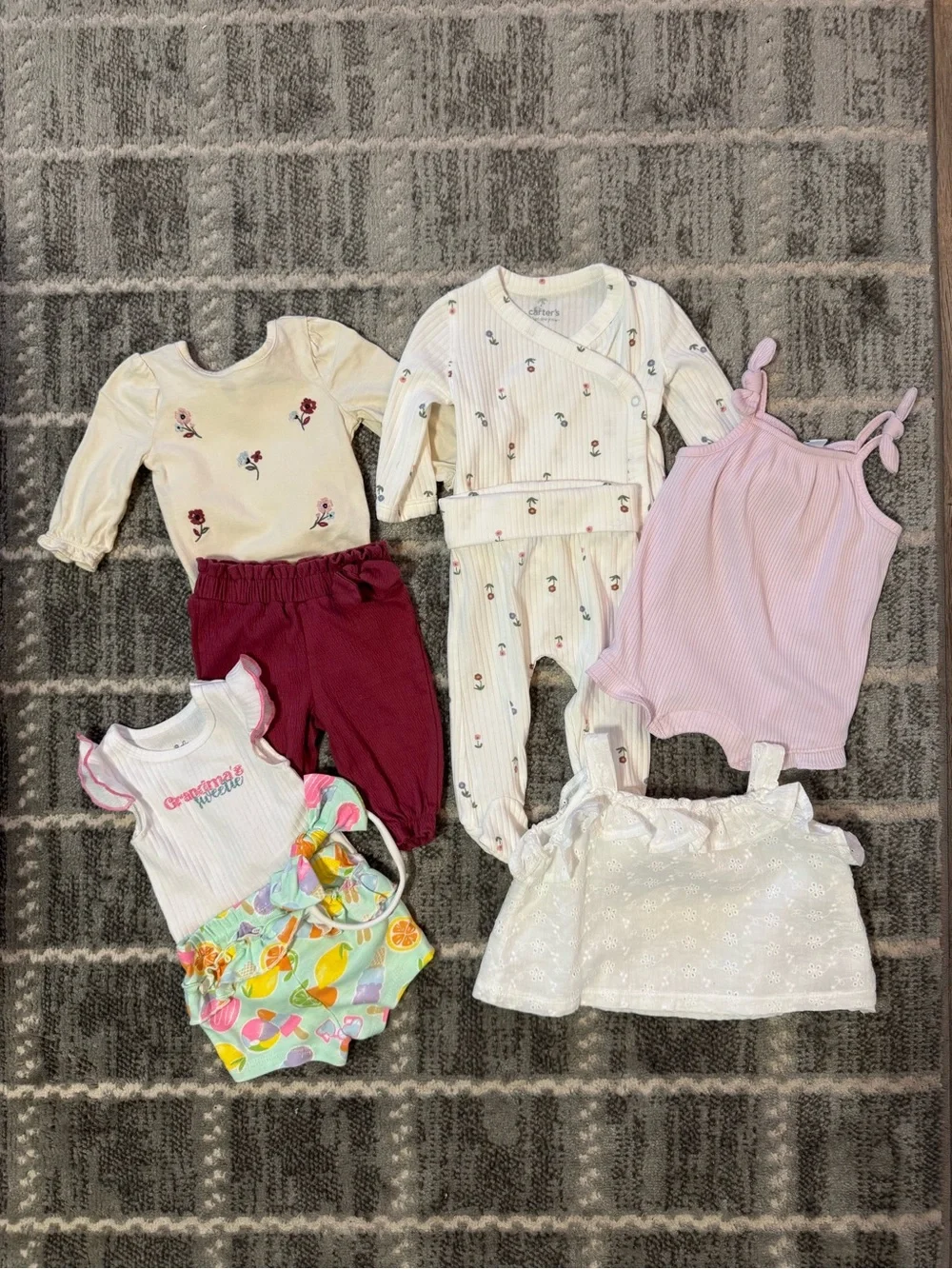 5 Piece 0-3/3 Month Baby Girl Sets